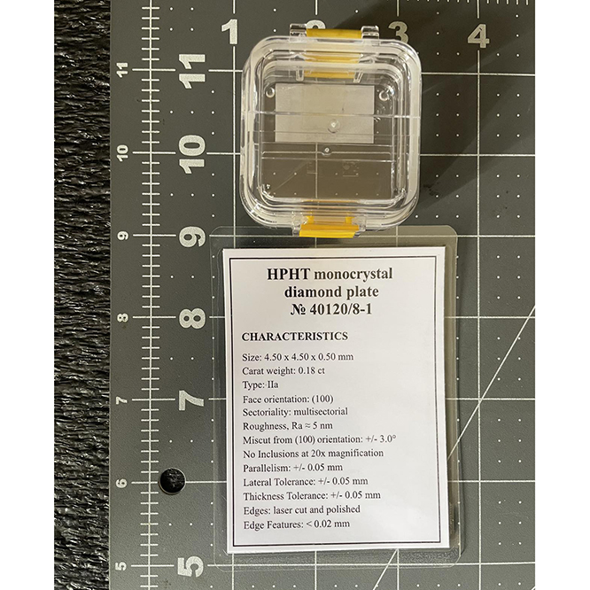 4.5X4.5X0.5 mm Monocrystal Diamond