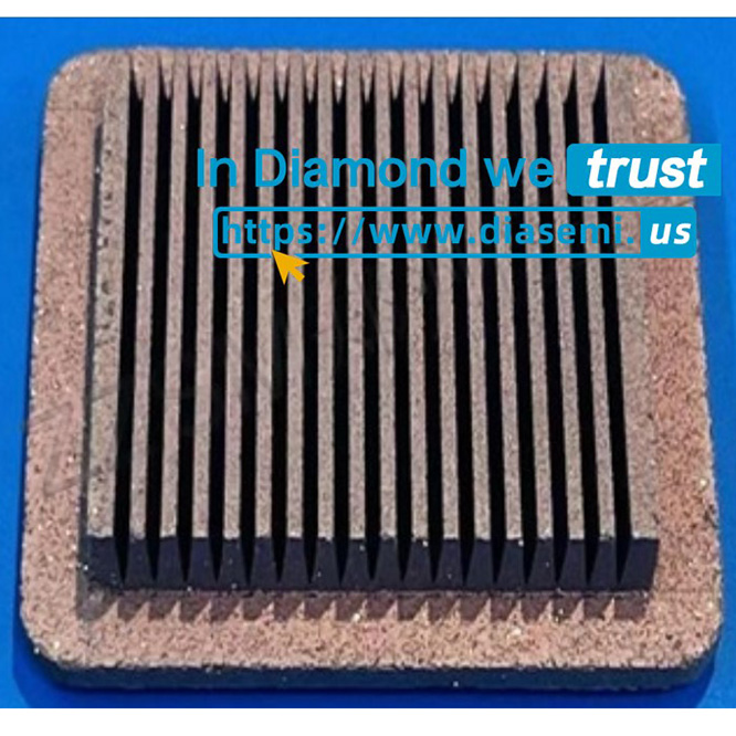 Copper diamond fin heat spreader heatsink