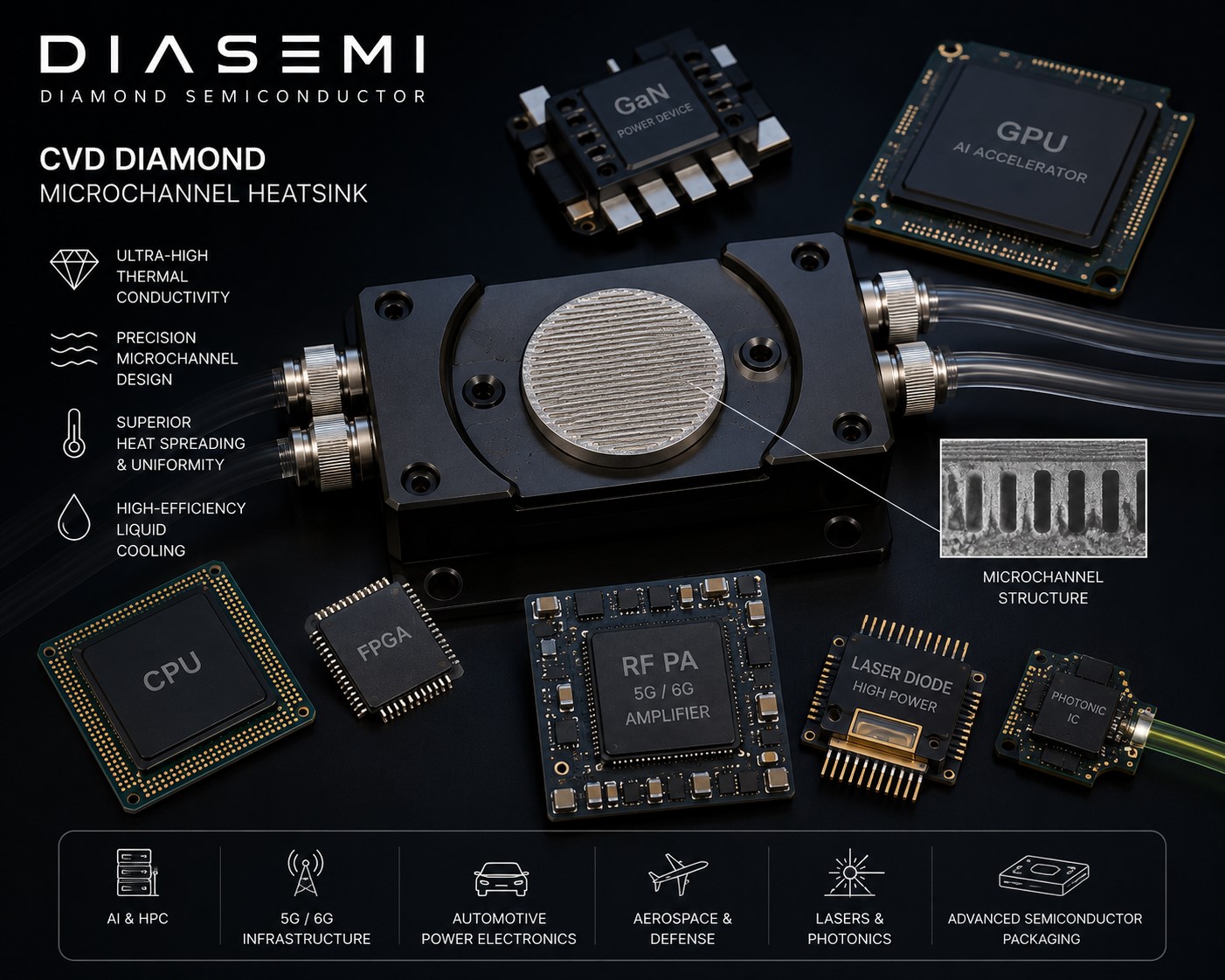 DIASEMI CVD diamond microchannel heatsink MCHS.jpg DIASEMI CVD diamond microchannel heatsink MCHS.jpg