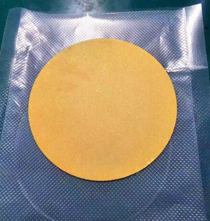 4 Inch CVD Diamond Coated with Gold (Au).jpg 4 Inch CVD Diamond Coated with Gold (Au).jpg